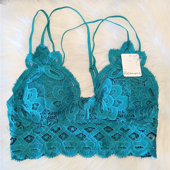 EDEN Plus Harbor Blue Floral Padded Lace Bralette - Picture 3 of 5